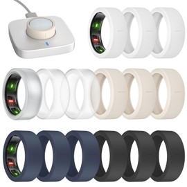 BandRain 15 Pack Ultra-Thin Ring Covers Compatible with Oura Ring Gen 4/3 Cover, Anti-Scratch Silicone Protector Accessories for Women Men