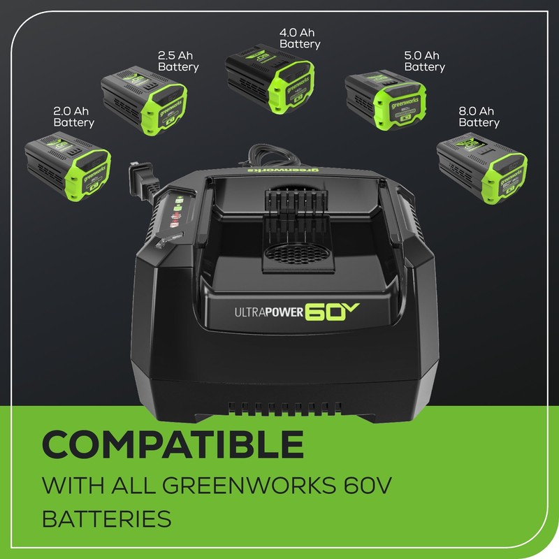 Greenworks Pro 60V Ultra Power 6A Rapid Charger - Works