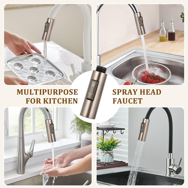 Shower Head Kitchen Tap, Replacement Tap with 2 Modes Adjustable,