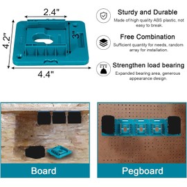 Battery Mount Holder Compatible for Makita 18V Batteries, Wall Mounts Hanger Fit for BL1860 BL1850 BL1840 BL1830, Organize Garage/Workshop/Work Truck(5 Pack, w/10 Screws, No Battery)