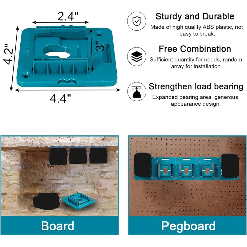 Battery Mount Holder Compatible for Makita 18V Batteries, Wall Mounts