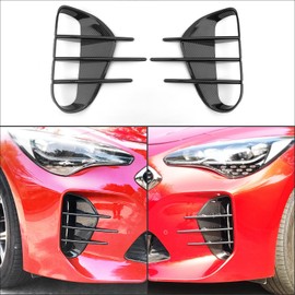 FUEISOF Radiator Grille, 2 x Car Fog Light Grill, Air Vent Cover for Stinger 2018-2024 Radiator Grille, Sports Grill (Front - Carbon Look)