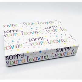 4 Sheets 4 Tags Sorry You're Leaving White Multi Colour Wrapping Paper Leaving Party Gift Wrap Paper Male/Female/Unisex White & Multi Colour (PA)