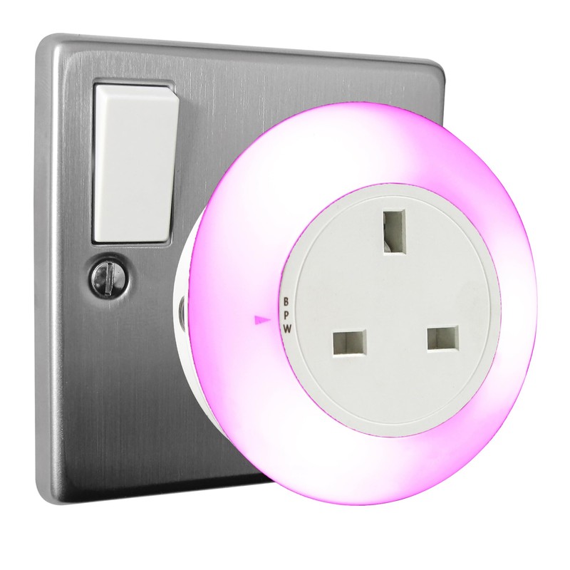 Uni-Com Plug-Through Colour Change Night Light with Dusk to Dawn