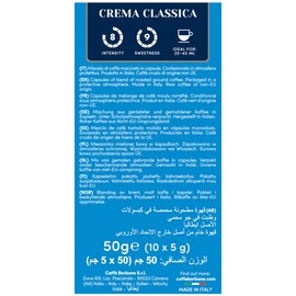 Caffe Borbone Aluminum Coffee Pods Compatible with Nespresso Original Machines, Crema Classica, Medium Roast, Rich and Velvety, Genuine Italian Coffee - NOT compatible with Vertuo - 50 Count
