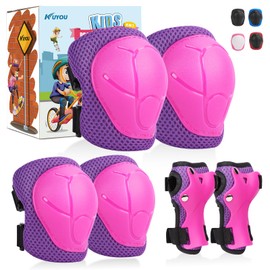KUYOU Kids Knee Pads Elbow Pads Set - Adjustable Safety Protective Gear for Skating, Cycling, Skateboard, Scooter, and More Durable, Comfortable, All-Round Protection for Kids Ages 3-8