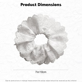White Hair Ties for Women - Hair Scrunchies Girls Lace Design - Premium Fabric Ponytail Holder Hair Tie for Women Thick Curly Hair Accessories Beauty and Personal Care