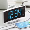 MARATHON Curved Display LED Clock with Dual Alarm and USB
