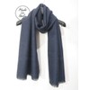 Italian made Scarf, Wool, Silk, Soft, Tweed, Men's, Women's, Blue,