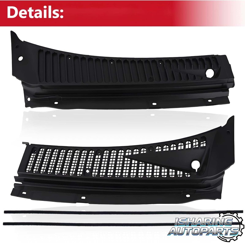 2Pcs Black Windshield Wiper Cowl Panel for 1999-2007 Ford F250
