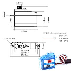 Geekstory 4 PCS 3.7g Micro RC Digital Servo Motor 90° GH-S37D for Airplane Drone Arduino Blue