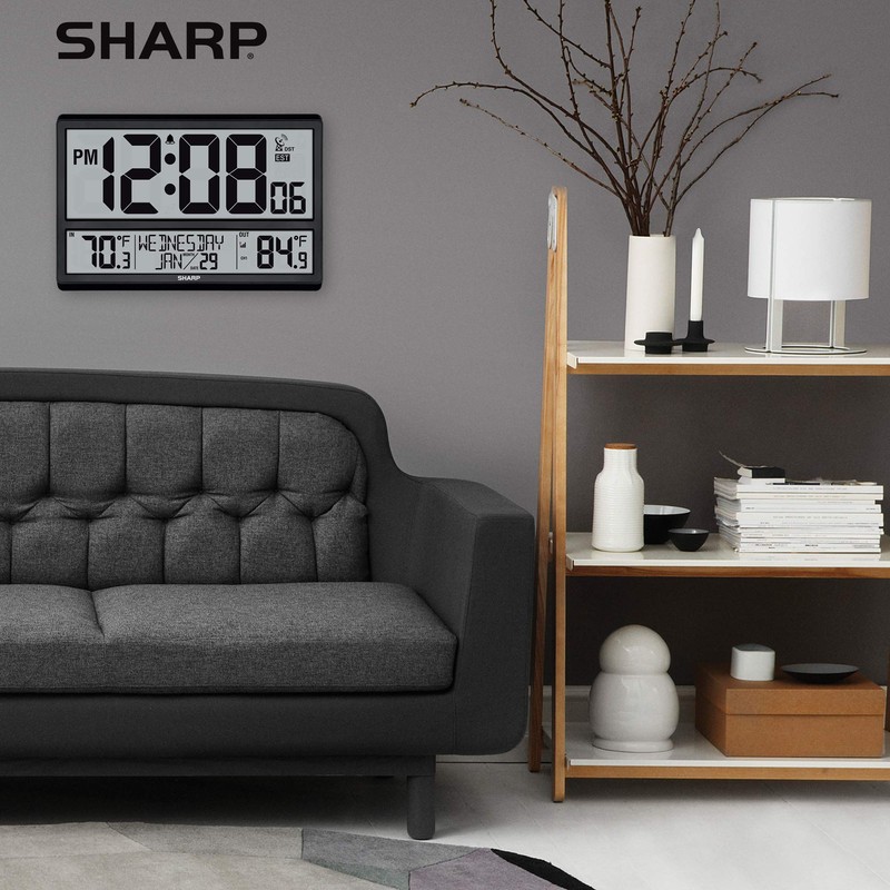 Sharp Atomic Clock - Never Needs Setting! –Easy to Read