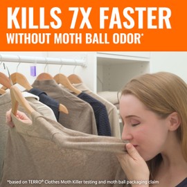 TERRO Clothes Moth Killer – T2903 3 Pack | Kills Adult Clothes Moths, Moth Larvae, and Moth Eggs | No Moth Balls Odor