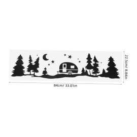 Alipis Trees Graphic Car Decal Sticker for Rv and Outdoor Vehicles Unique Star and Moon Design Durable Pet Material Bold for Camping Enthusiasts