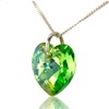 Sterling Silver August Birthstone Necklace Peridot Pendant Chain With Sparkly