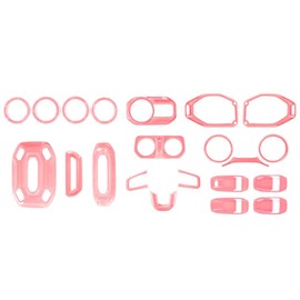 Jeliker for Wrangler JL Interior Trim Kit Pink Dashboard for Jeep Wrangler JL JLU Gladiator JT 2018-2023 Pink Interior Accessories 21pcs