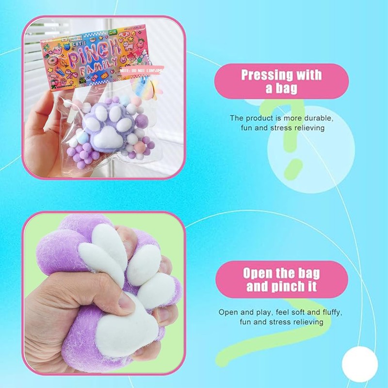 Pack of 4 Squishy Paws, Squishy Cat Paw Squishy, Cat