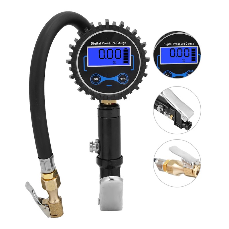 Digital Tire Inflator with Pressure Gauge LCD Display Light Auto
