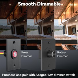 acegoo RV 2.75" Recessed LED Ceiling Light 12V Ultra-Thin Puck Light, Dimmable RV Lights Interior for Camper Van Truck Motorhome Boat Sailboat Roof Under Cabinet Lighting, 6 Pack (Silver,Warm White)