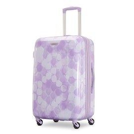 American Tourister Moonlight Hardside Expandable Luggage with Spinner Wheels, Lavender Maze, Checked-Medium 24-Inch
