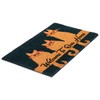 Notrax Welcome Cats, Vinyl-Backed Natural Coir Doormat, Entry Mat for
