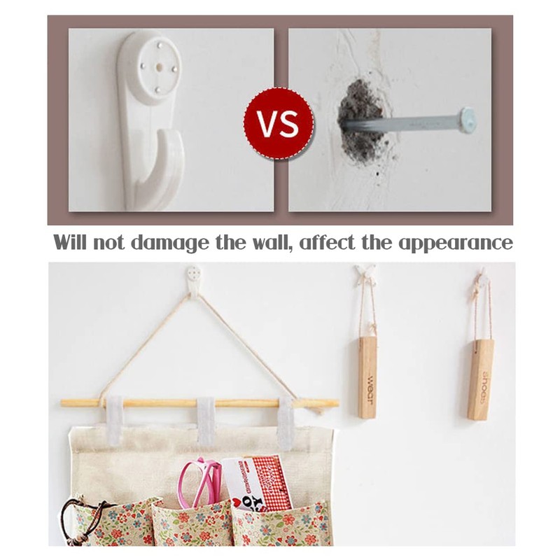 20PCS White Powerful Concrete Hard Wall Drywall Picture Hooks Non-Trace