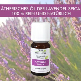 Gisa Wellness - Food Grade Lavender - Organic Essential Oil - 100% Pure and Natural - [10ml] - Food Grade - Aromatherapy - Personal Care - Well-being - Made in Italy