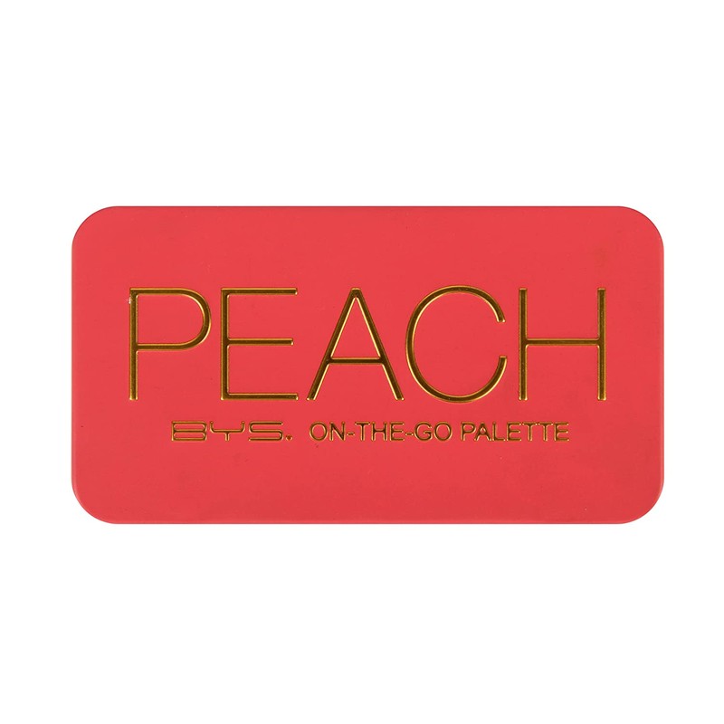 BYS On-The-Go Peach Eyeshadow Palette with Primer Highlighter and Mirror,