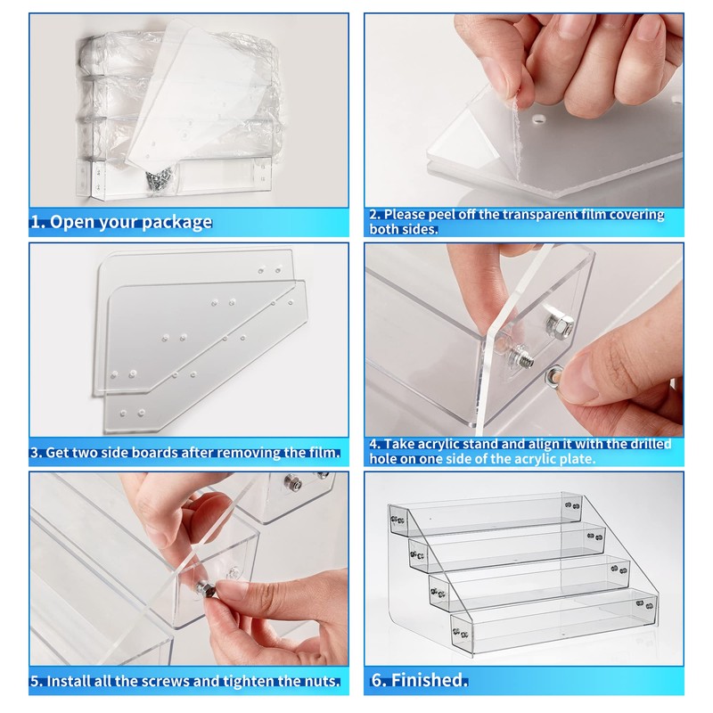 Kihor Acrylic Spice Rack, Tiered Spice Rack Shelf Seasoning Organizer