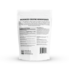 HEARTHY FOODS Creatine Monohydrate Micronized Powder 500G - 100 Servings, 5000mg Per Serving (5g) - 17.64 Oz for Men & Women Muscle Growth & Recovery - UNFLAVORED