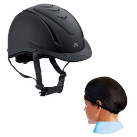 Ovation Deluxe Schooler Low Profile Horse Riding Helmet XXS/XS and Deluxe Hair Net (Pack of 2)