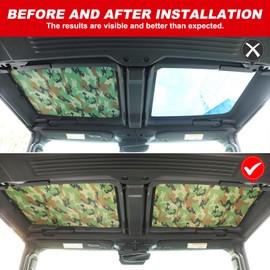 for Hummer EV Accessories Sunroof Sunshade,Front and Rear Hardtop Windshield Heatshield Sunshade UV Sun Protection Anti-Stun,Kits (Camouflage 1)
