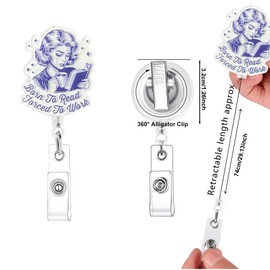 Funny Saying Retractable Badge Reel with Alligator Clip,ID Badge Holder for Name ID Tag