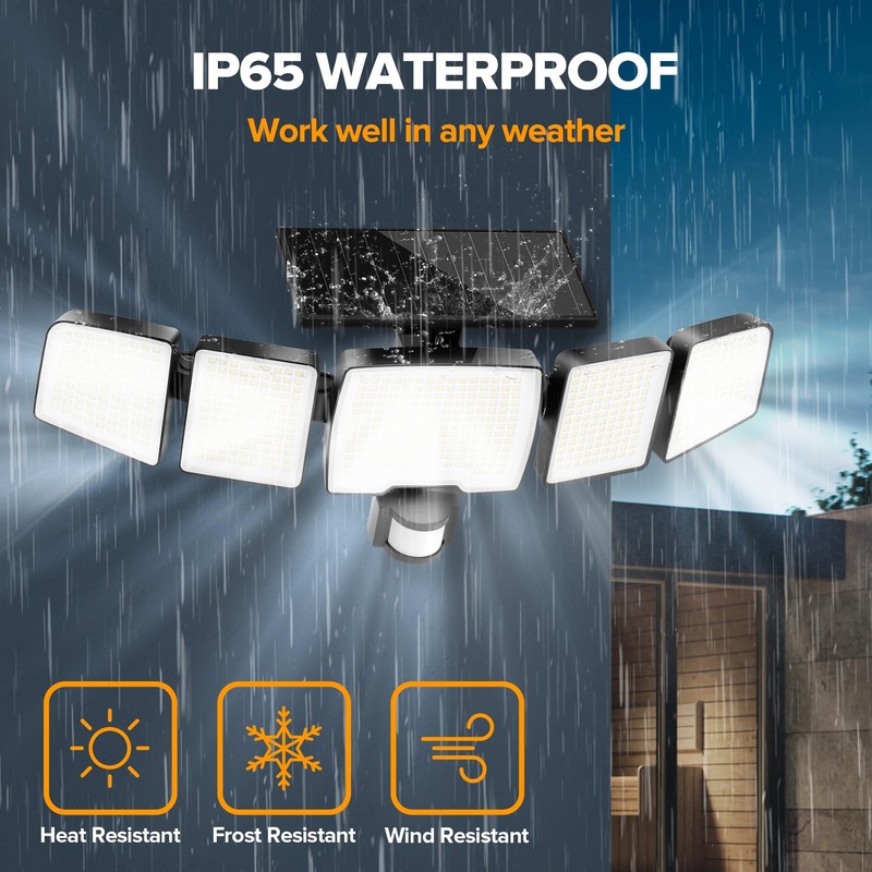 UME Solar Outdoor Lights 620 LED 4500LM, IP65 Waterproof Motion