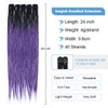 24in 10 PCS Straight Clip in Dreadlock Extensions Black to