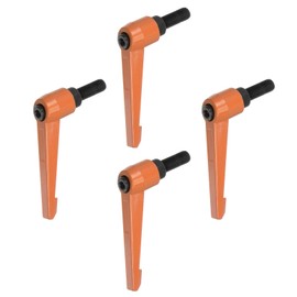 QUARKZMAN Adjustable Clamping Lever Handles M10 x 25 mm Male Thread Bolt Buttons Rotary Screw Locking Quick Release Ratchet Push Switch Handle Orange Pack of 4