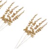 Factory Direct Craft Group of 12 Artificial Gold Glittered Eucalyptus