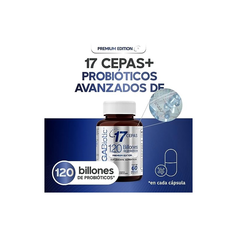 MegaBiotic Probióticos 120 Billones y 17 Cepas60 cápsulas536mg pporción