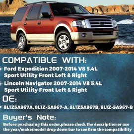 Set of 2 Front Left and Right Ride Height Level Sensor Compatible with 2017-2014 Ford Expedition Sport Utility V8 5.4L Lincoln Navigator Sport Utility V8 5.4L, Replace# 8L1Z5A967A, 8L1Z5A967B