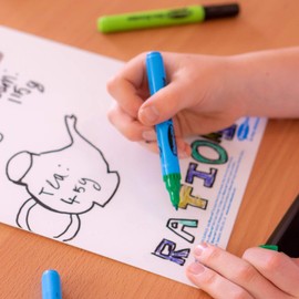 Show-Me Whiteboard Pens, Marker Pens For Whiteboard, Long-Lasting Whiteboard Markers With Easy-Fit Lids, Comfortable & Safe Dry Wipe Markers With Anti-Splay Nibs - Fine, 10PK