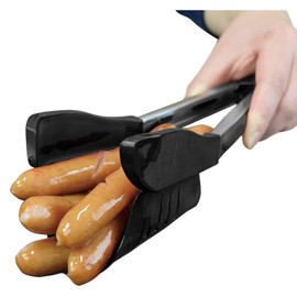 Fine Cookware Tongs Turner Square Tongs - suQ - Black Grab Scoop Strainer FIN-792BK