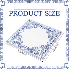 Sonwyoung Mini Mahjong Mat for Travel Set 22x22 Inch Paisley Floral Majiang Mat Cute Colorful Mahjong Accessories for Gifts Domino & Tile Table Game(Blue)