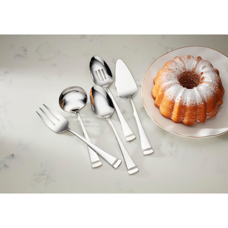 Lenox Silverware Serving Utensils Sets, Portola 5-Piece Hostess Set, Flatware