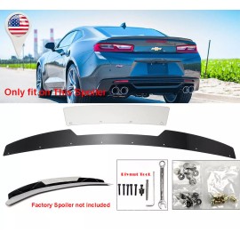 SDeelCase 2 Pc Gurney Flap Matt Black Decklid Wickerbill For 16-Up Chevy Camaro RS Spoiler