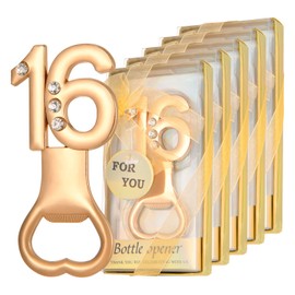 Winocbxt 24 Pieces/Packs 16 Bottle Openers for Sweet16th Birthday Party Favors Wedding Anniversary Gidts Decorations or Souvenirs for Guests with Gift Boxes Party Giveaways for Adults (16)