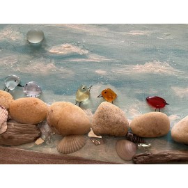 New Handmade Rainbow Beach Glass Birds sea glass wall art birds, Rainbow Birds