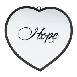 Elanze Designs Hope and… Heart Shaped Black 10 x 10 Metal and Glass Wall Mounted Mirror