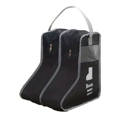 BSLVWG Boot Storage Bags - Dustproof Portable Shoe Sleeves for Tall & Short Boots - Transparent Window, Travel, Hunting, Hiking, Fishing, Men & Women (Black, Short)