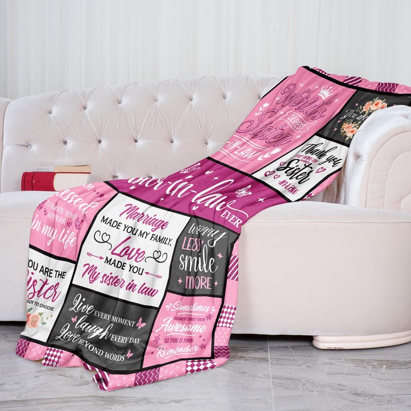 YDAISCU Sister in Law Gifts Throw Blanket 60"X50", Sister in