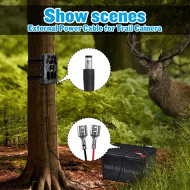 Trail Camera External Power Cord (22AWG 6.5FT), 1PCS DC Plug Connector DC 5.5x2.1mm Power Cable Compatible with Spypoint, Stealth Cam, Moultrie, Solar Panels, Muddy Trail Camera